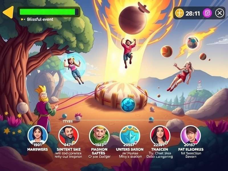 Blissful Burst gameplay screenshot showing vibrant colors and action